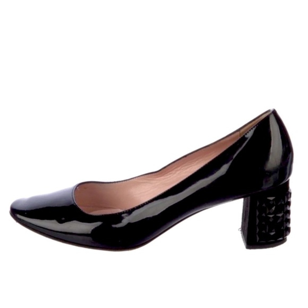 Style EGDE!  Kate Spade NY- DANIKA- Black/Patent Crystal-stud block heels 9.5M